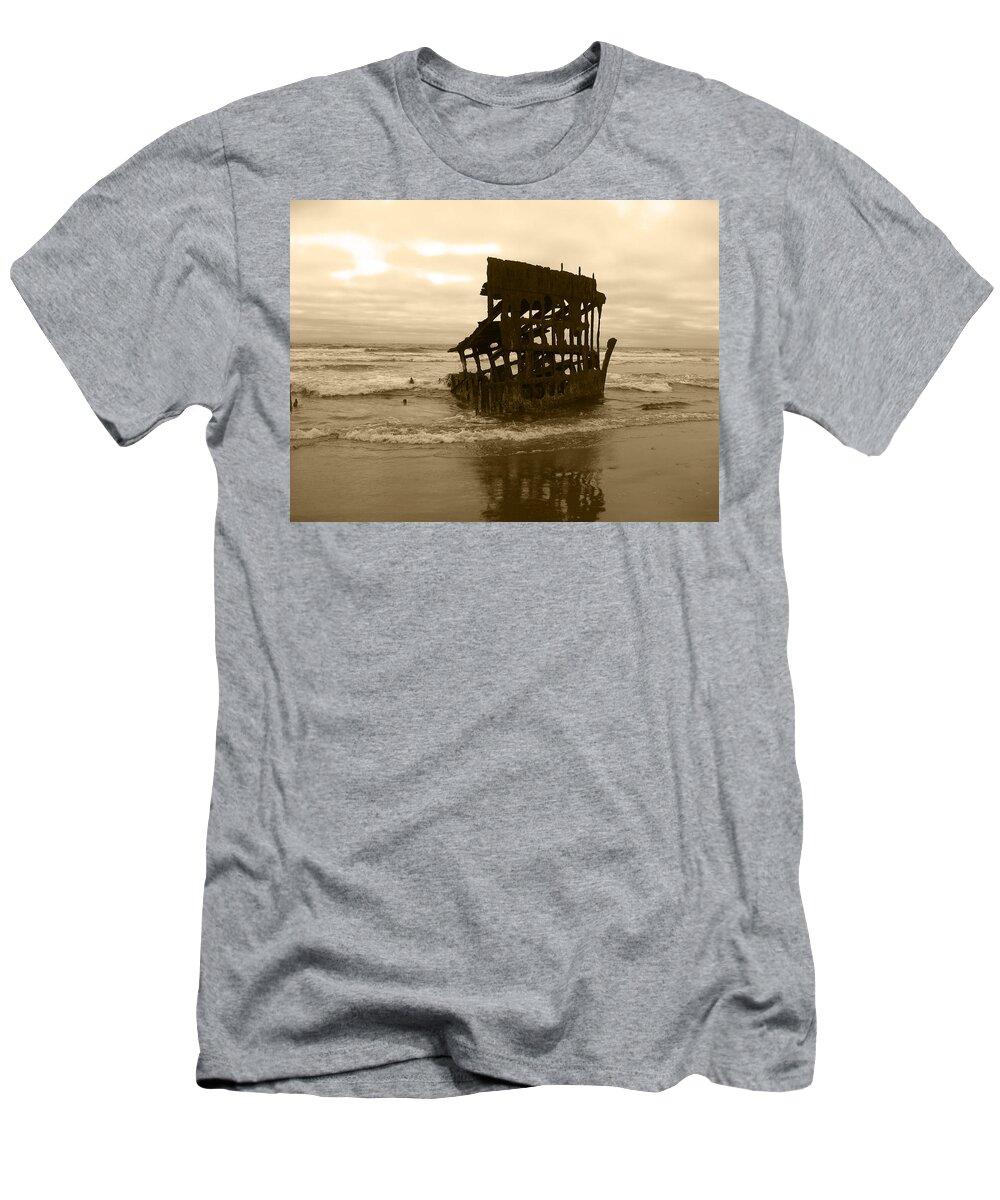 Ship T-Shirt featuring the photograph The Remains Of A Ship by Kym Backland