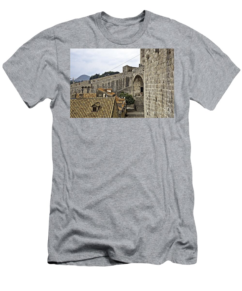 Dubrovnik Croatia T-Shirt featuring the photograph The Wall in Dubrovnik by Madeline Ellis