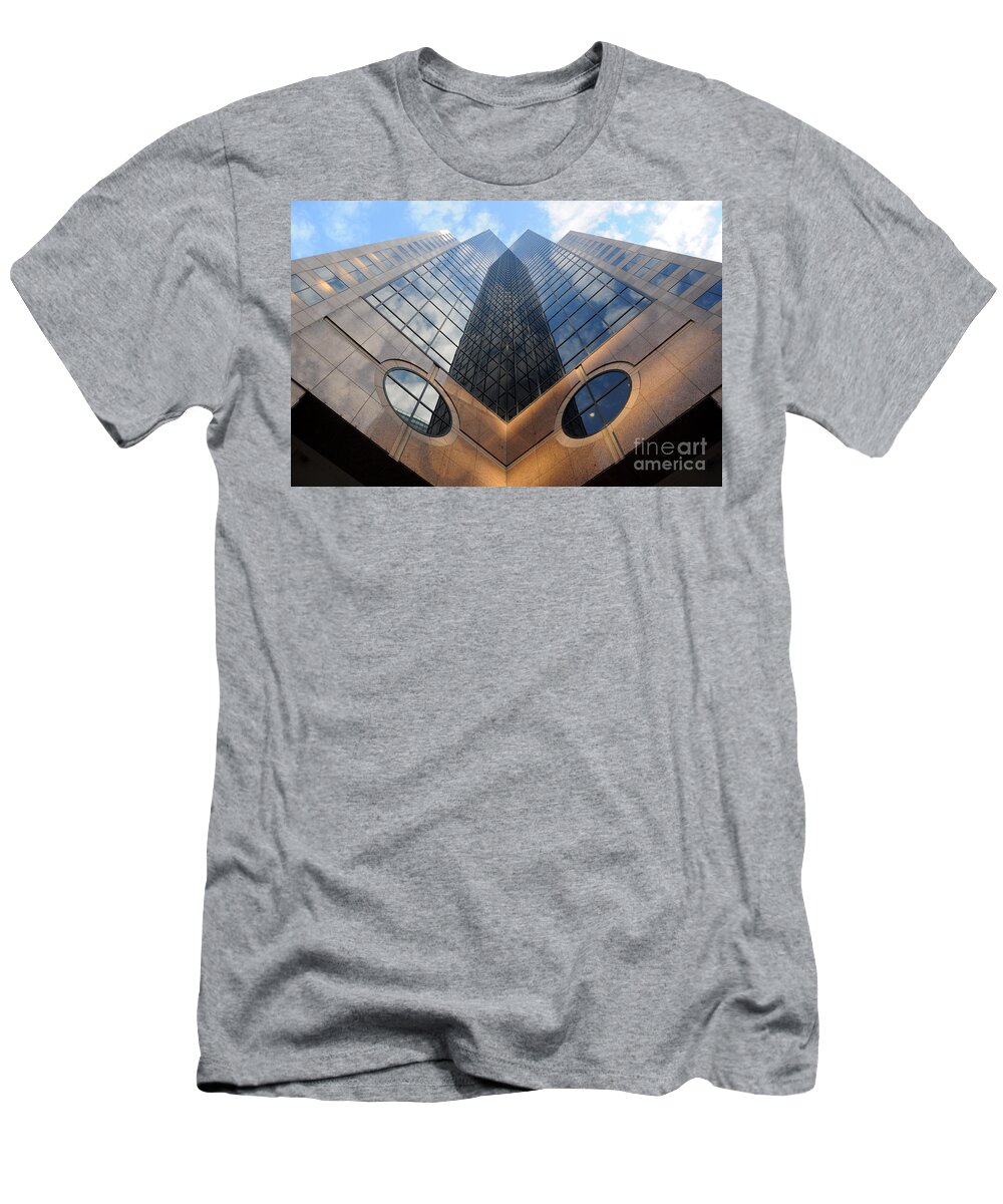Urban T-Shirt featuring the photograph Towering Modern Skyscraper in Downtown by Gary Whitton