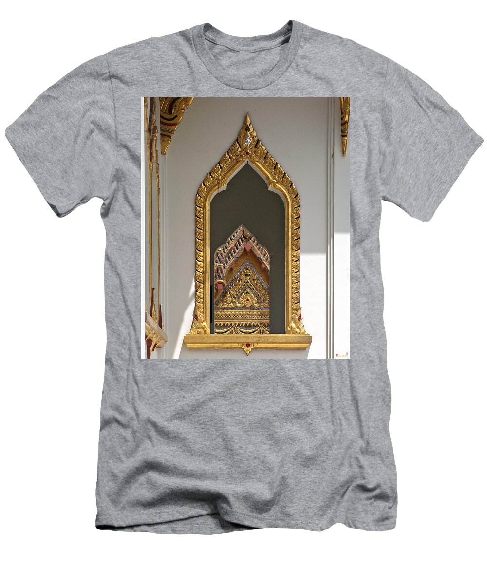 Bangkok T-Shirt featuring the photograph Wat Yannawa Center Pavilion Window DTHB064 by Gerry Gantt