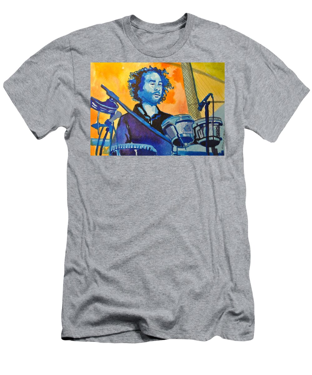Umphrey's Mcgee T-Shirt featuring the painting Yum Um Drum by Patricia Arroyo