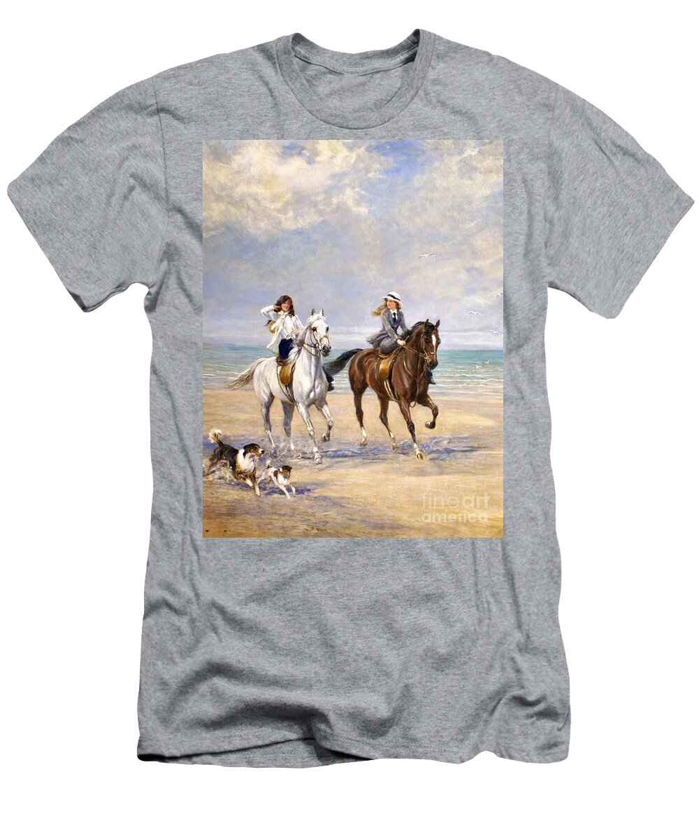 Heywood Hardy - A Ride By The Sea T-Shirt featuring the painting A Ride by the Sea by MotionAge Designs