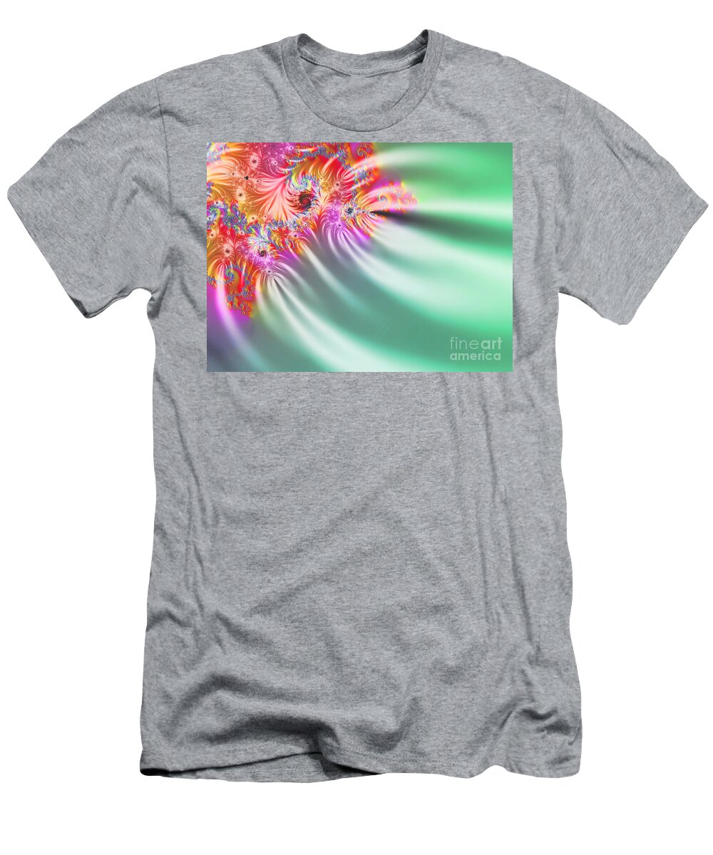 Abstract Fractal T-Shirt featuring the digital art Aurora Color Dreams by Stefano Senise