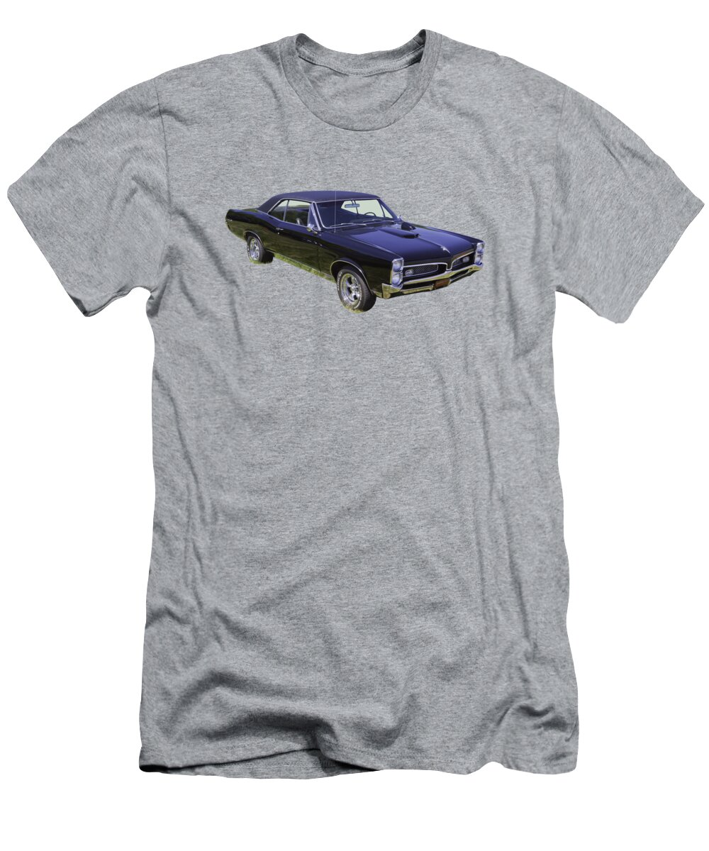 Car T-Shirt featuring the photograph Black 1967 Pontiac GTO Muscle Car by Keith Webber Jr