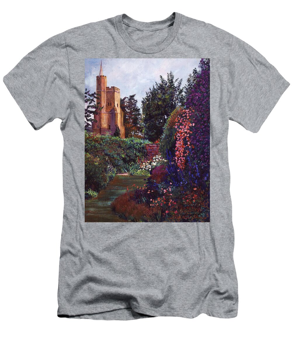 Gardens T-Shirt featuring the painting Dusk At Cantebury by David Lloyd Glover