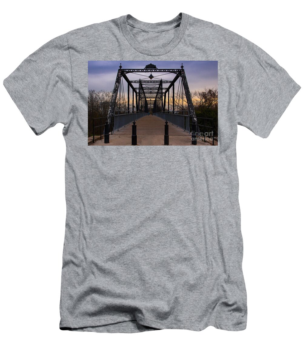Bridge T-Shirt featuring the photograph Faust Street Bridge by Amy Sorvillo