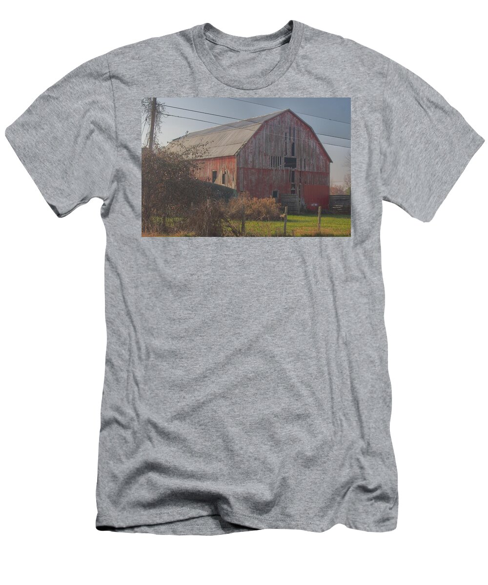Barn T-Shirt featuring the photograph 0153 - Dodge Road Red I by Sheryl L Sutter