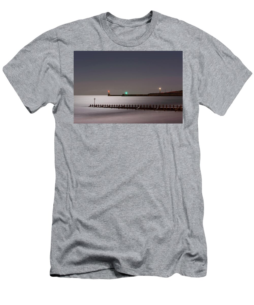Aberdeen T-Shirt featuring the photograph Aberdeen Beach at Night #1 by Veli Bariskan
