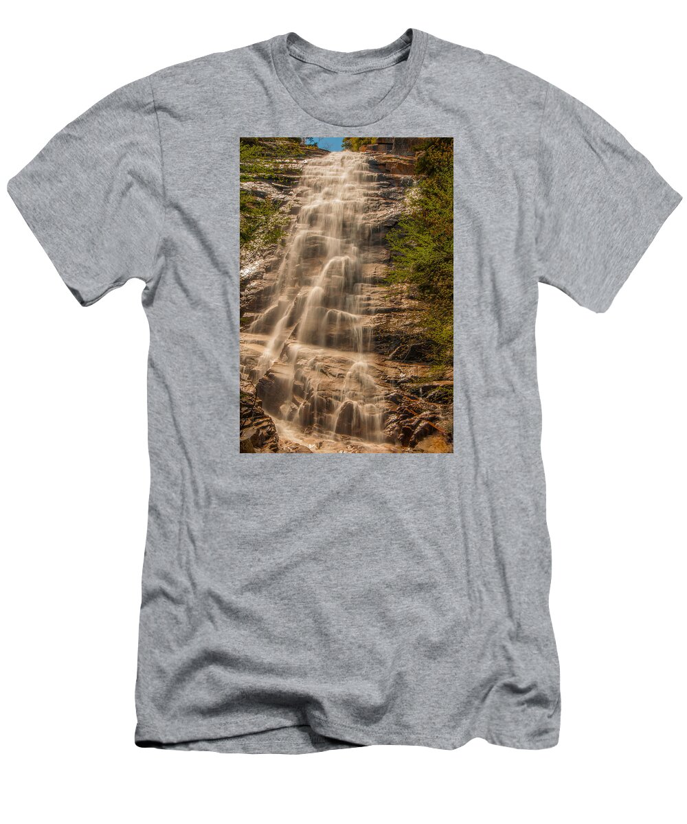 New England T-Shirt featuring the photograph Arethusa Falls #1 by Brenda Jacobs