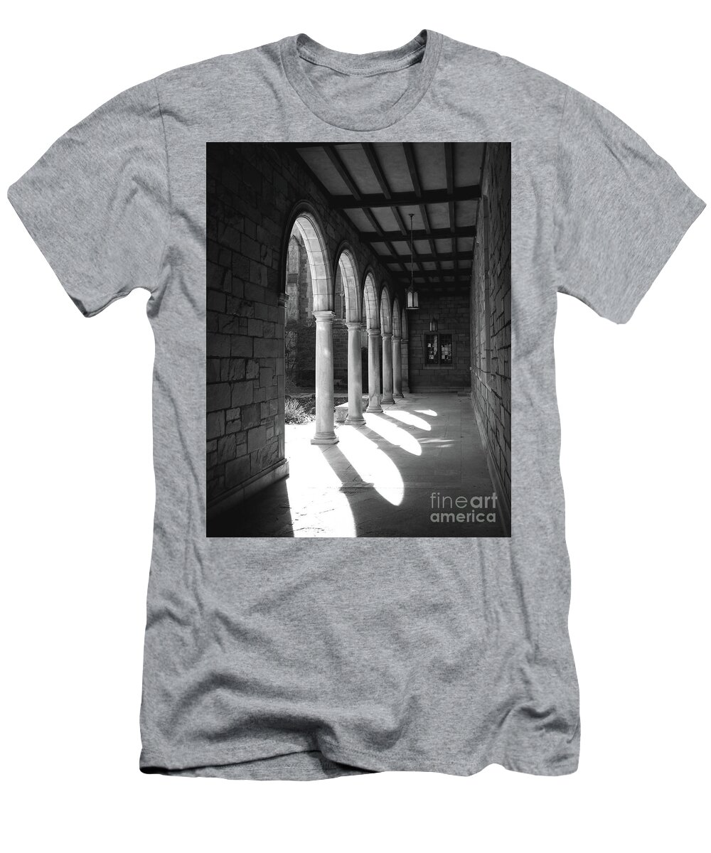 Ann Arbor T-Shirt featuring the digital art Black And White Pillars #1 by Phil Perkins