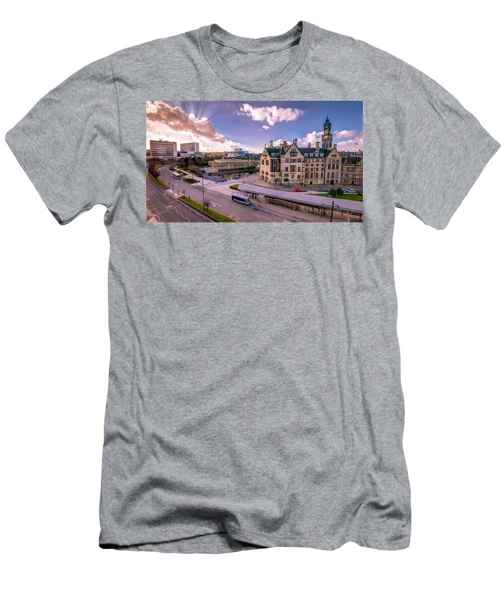 Bradford City Hall T-Shirt featuring the photograph Bradford City Hall #1 by Mike Walker