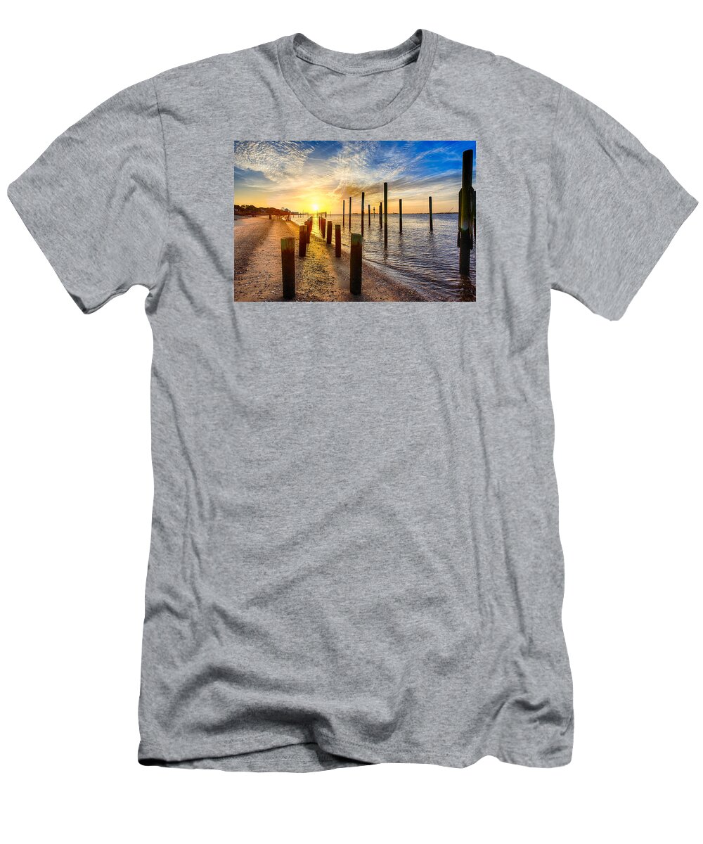 Southport T-Shirt featuring the photograph Cape Fear Sunrise #1 by Nick Noble