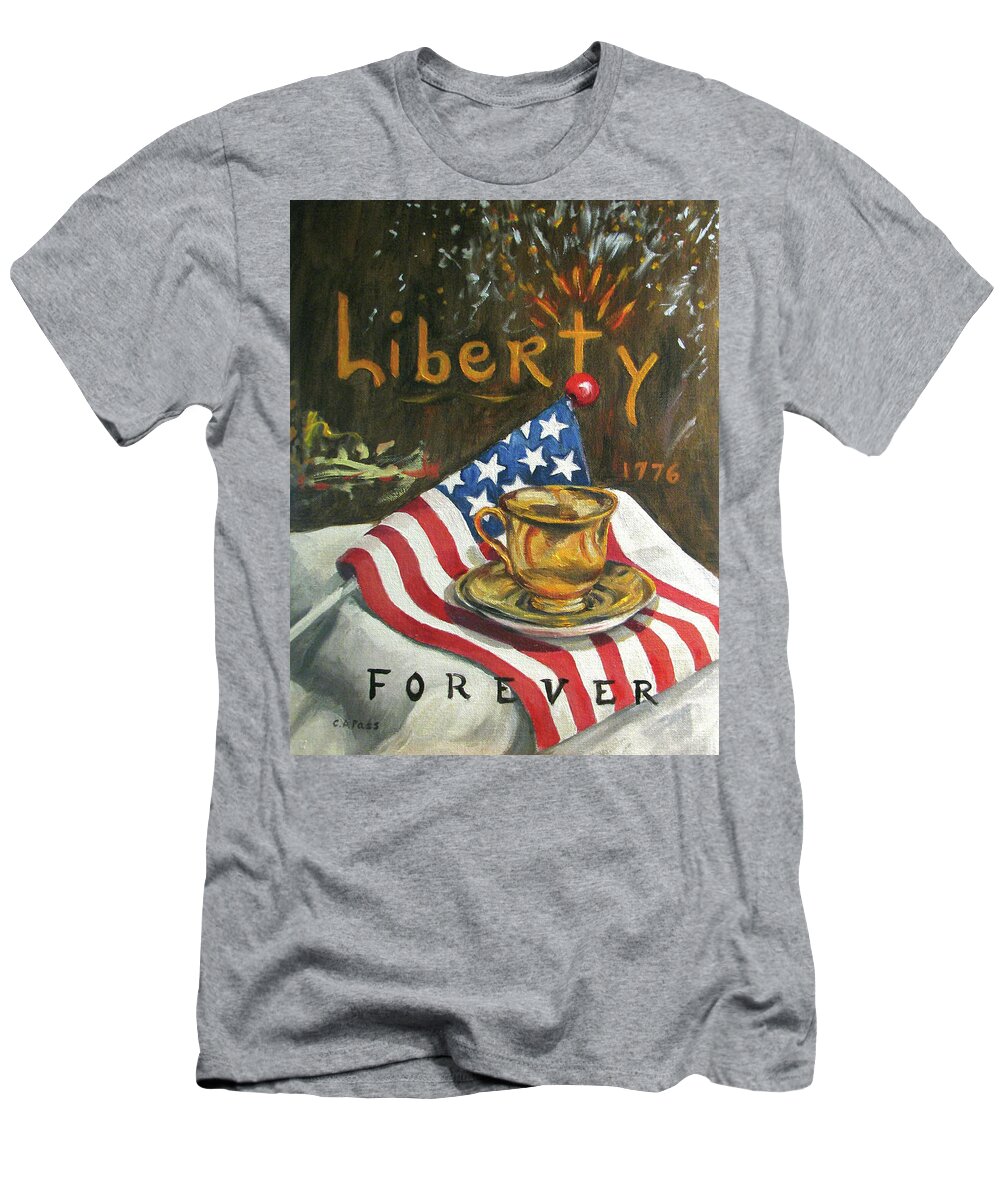 Patriotism T-Shirt featuring the painting Contemplating Liberty by Cheryl Pass