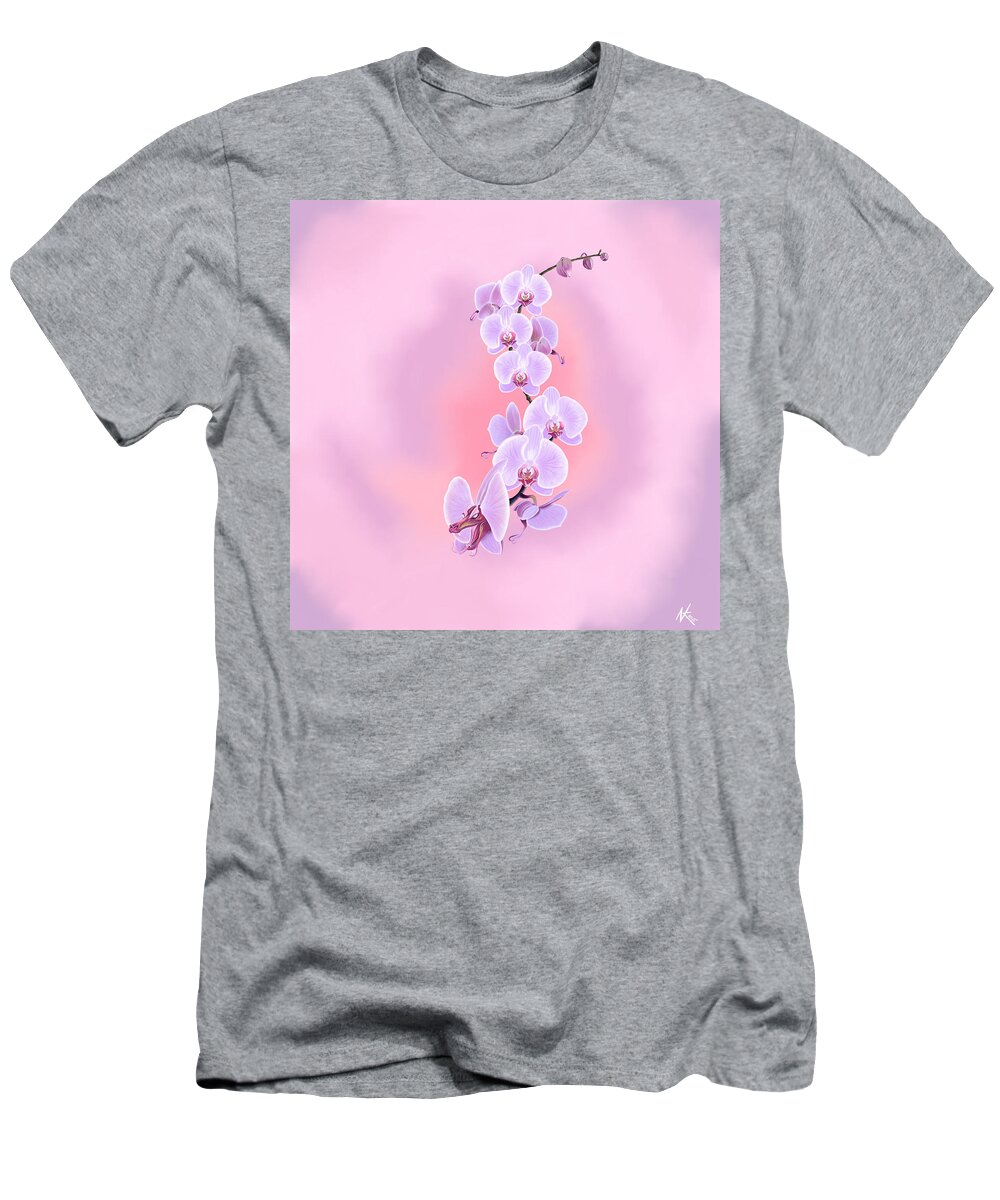 Flower T-Shirt featuring the digital art Dragon Orchid by Norman Klein