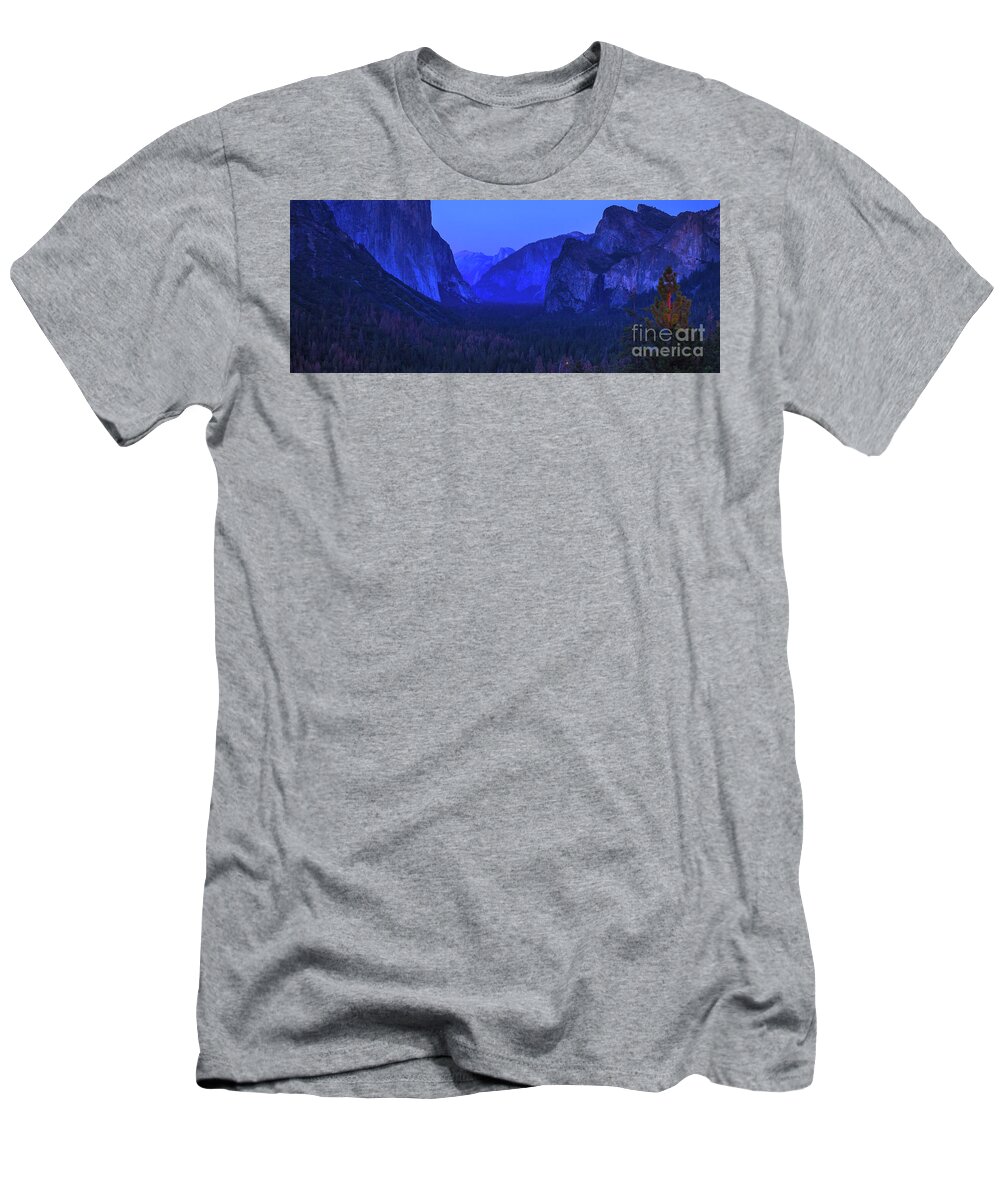 Yosemite T-Shirt featuring the photograph El Capitan blue hour #1 by Benny Marty