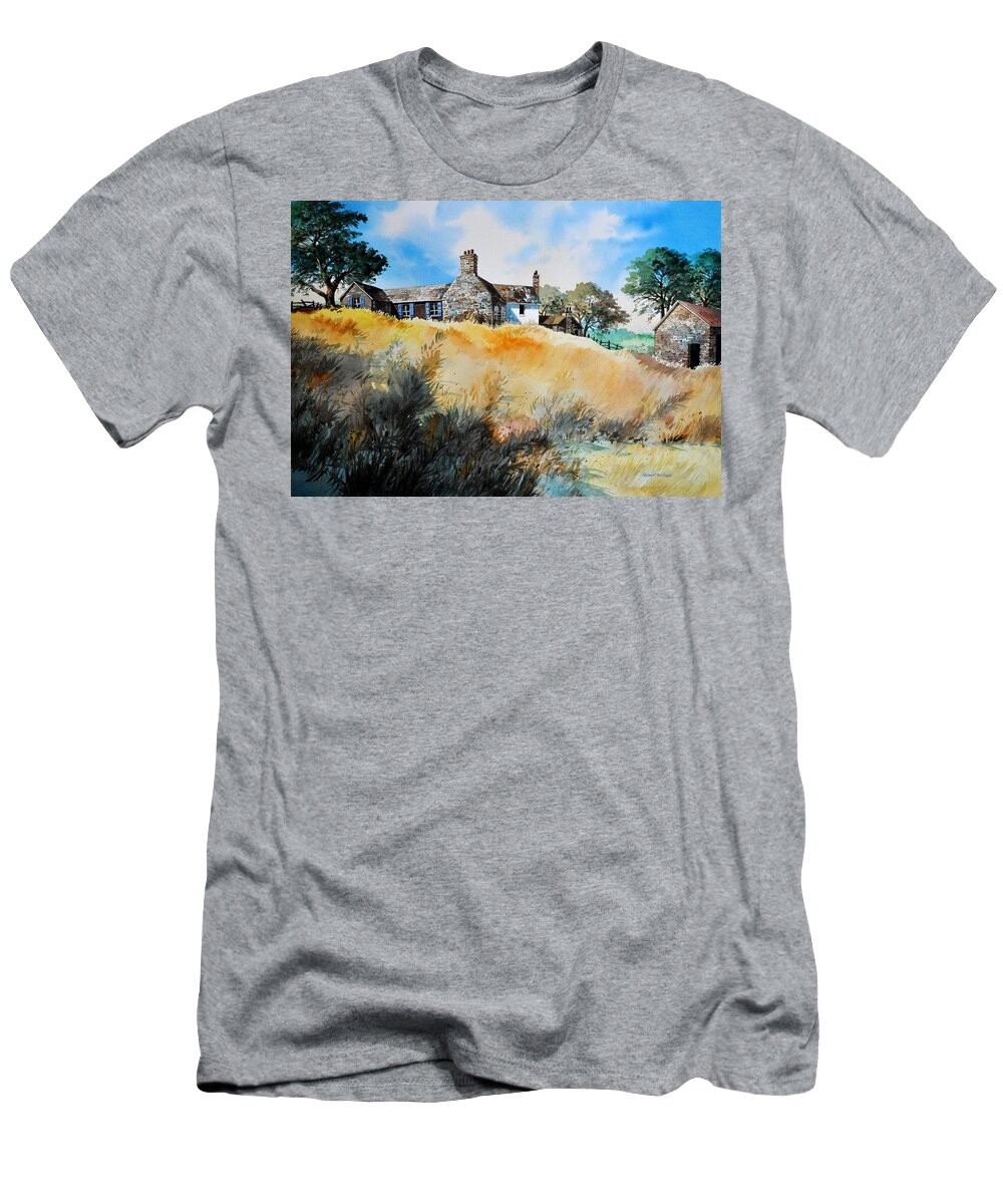 Landscape T-Shirt featuring the painting English Farmhouse #1 by Robert W Cook