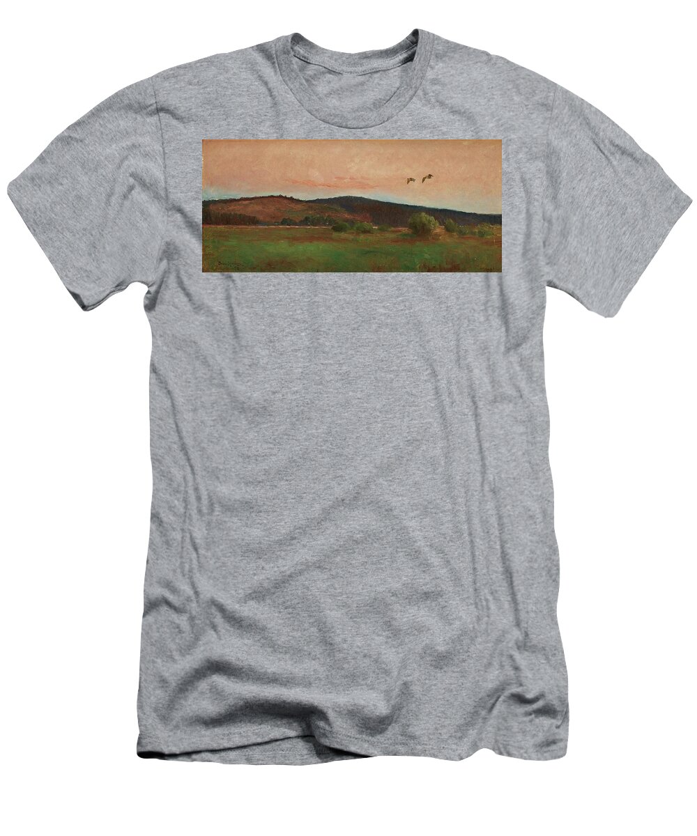 Bruno Liljefors T-Shirt featuring the painting Eurasian Woodcocks #1 by Bruno Liljefors