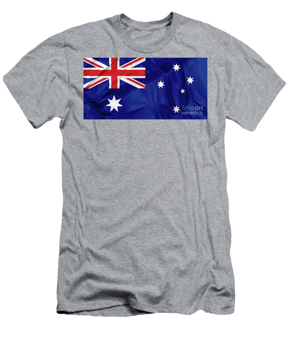 Flag T-Shirt featuring the digital art Flag of Australia #1 by Benny Marty