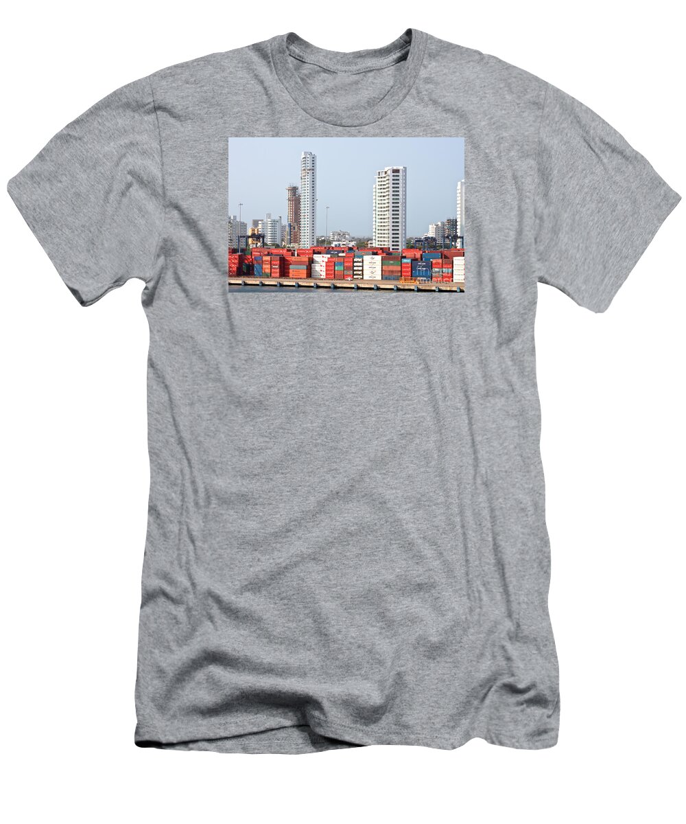 Container T-Shirt featuring the photograph Freight Containers #1 by Thomas Marchessault