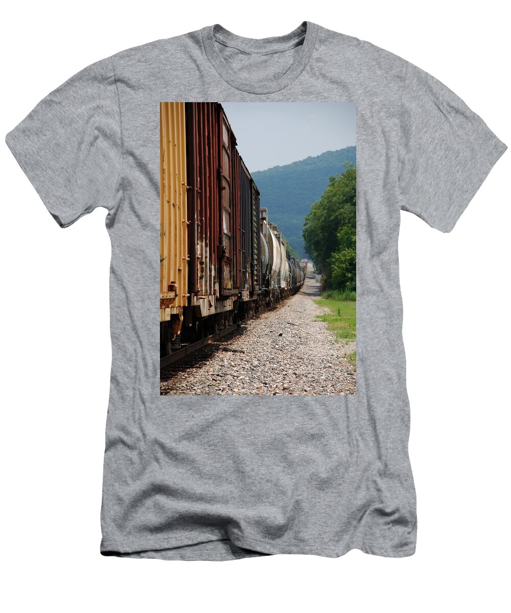 Train T-Shirt featuring the photograph Freight Train by Kenny Glover