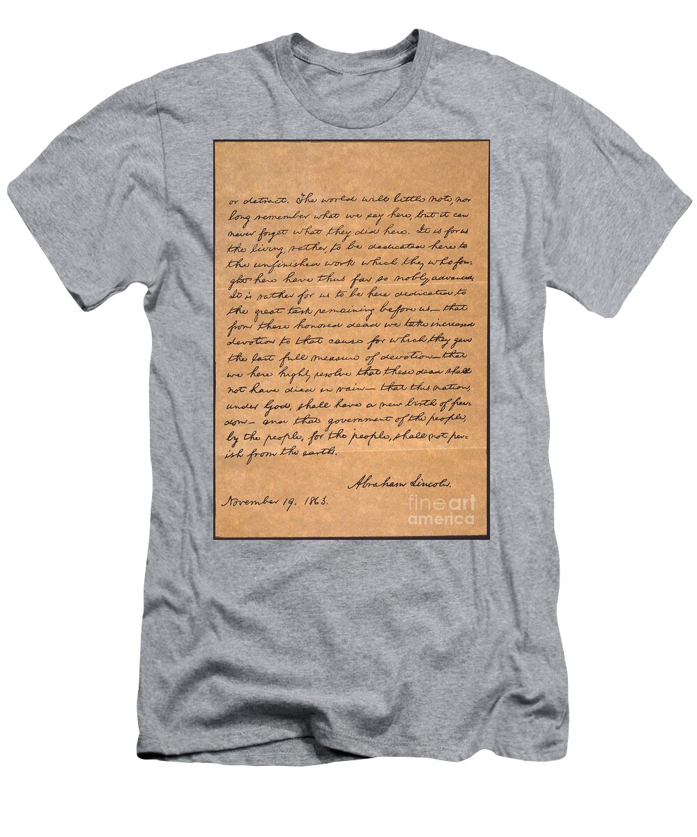 1863 T-Shirt featuring the photograph Gettysburg Address #1 by Granger