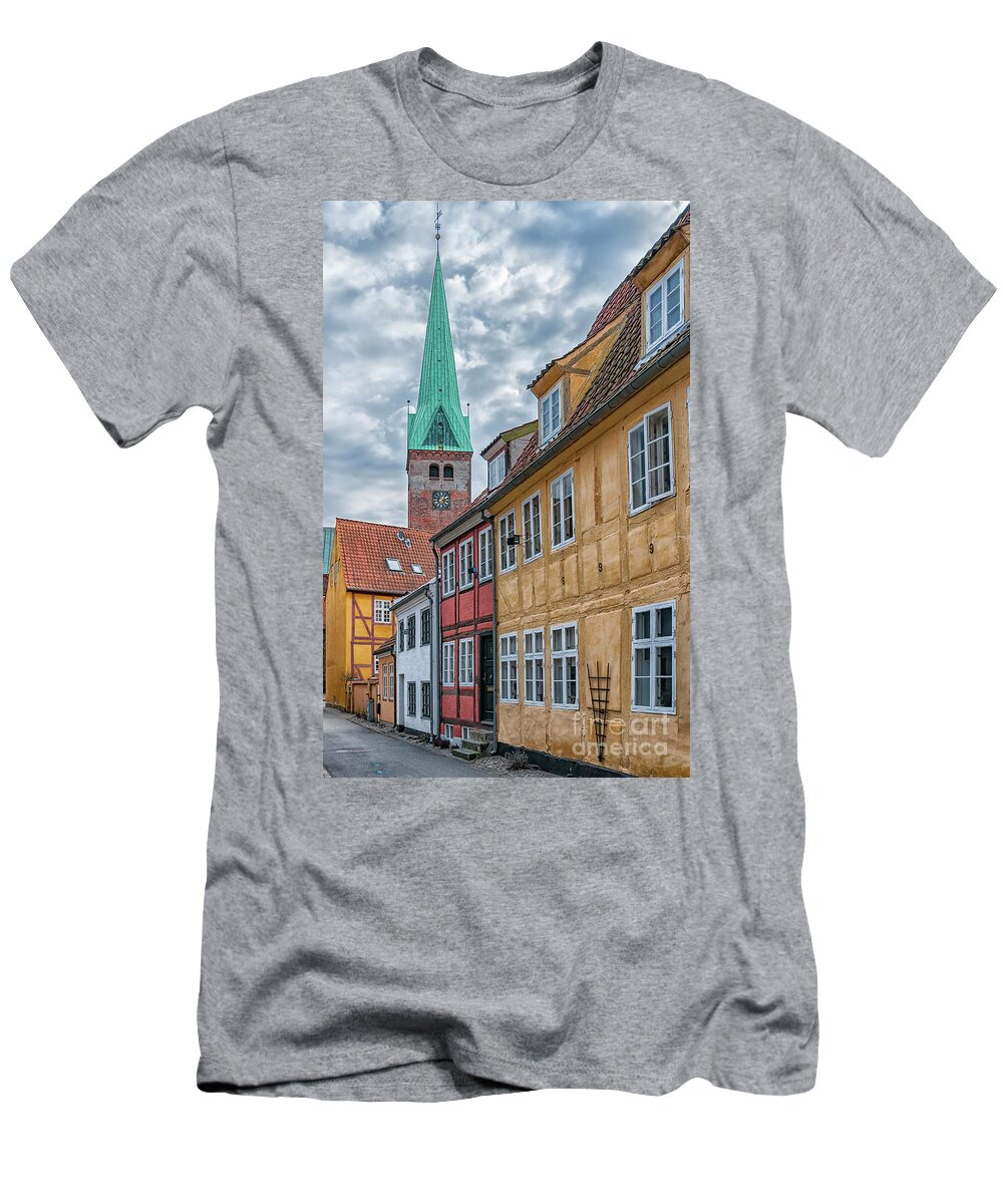 Denmark T-Shirt featuring the photograph Helsingor Narrow Street #1 by Antony McAulay