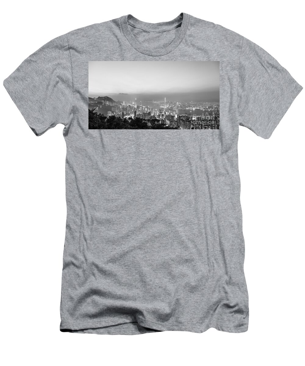 China T-Shirt featuring the photograph Hong Kong skyline panorama #1 by Didier Marti