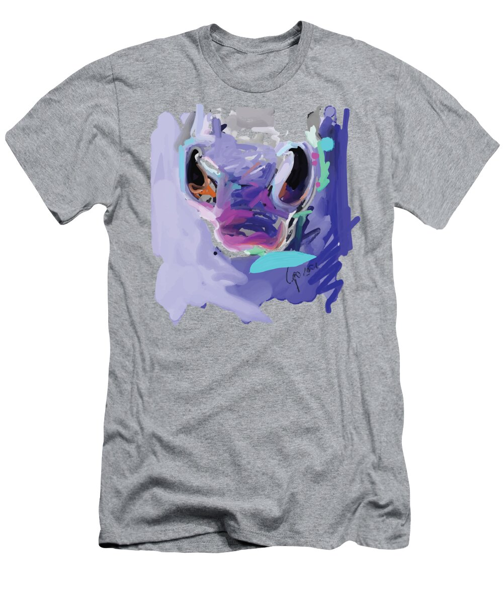 Horse T-Shirt featuring the painting Horse Nose #1 by Go Van Kampen