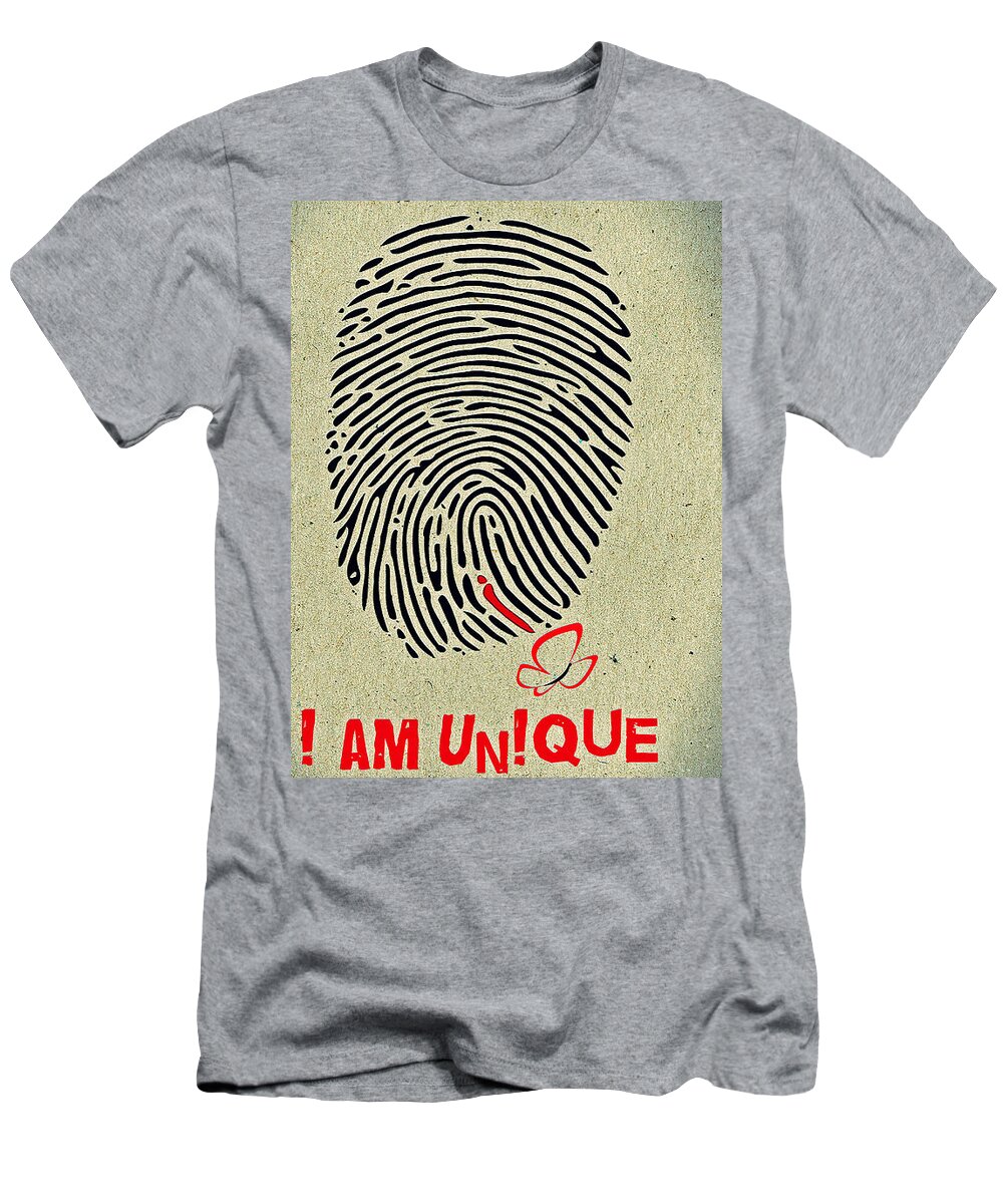 Unique T-Shirt featuring the digital art I am Unique #1 by Binka Kirova