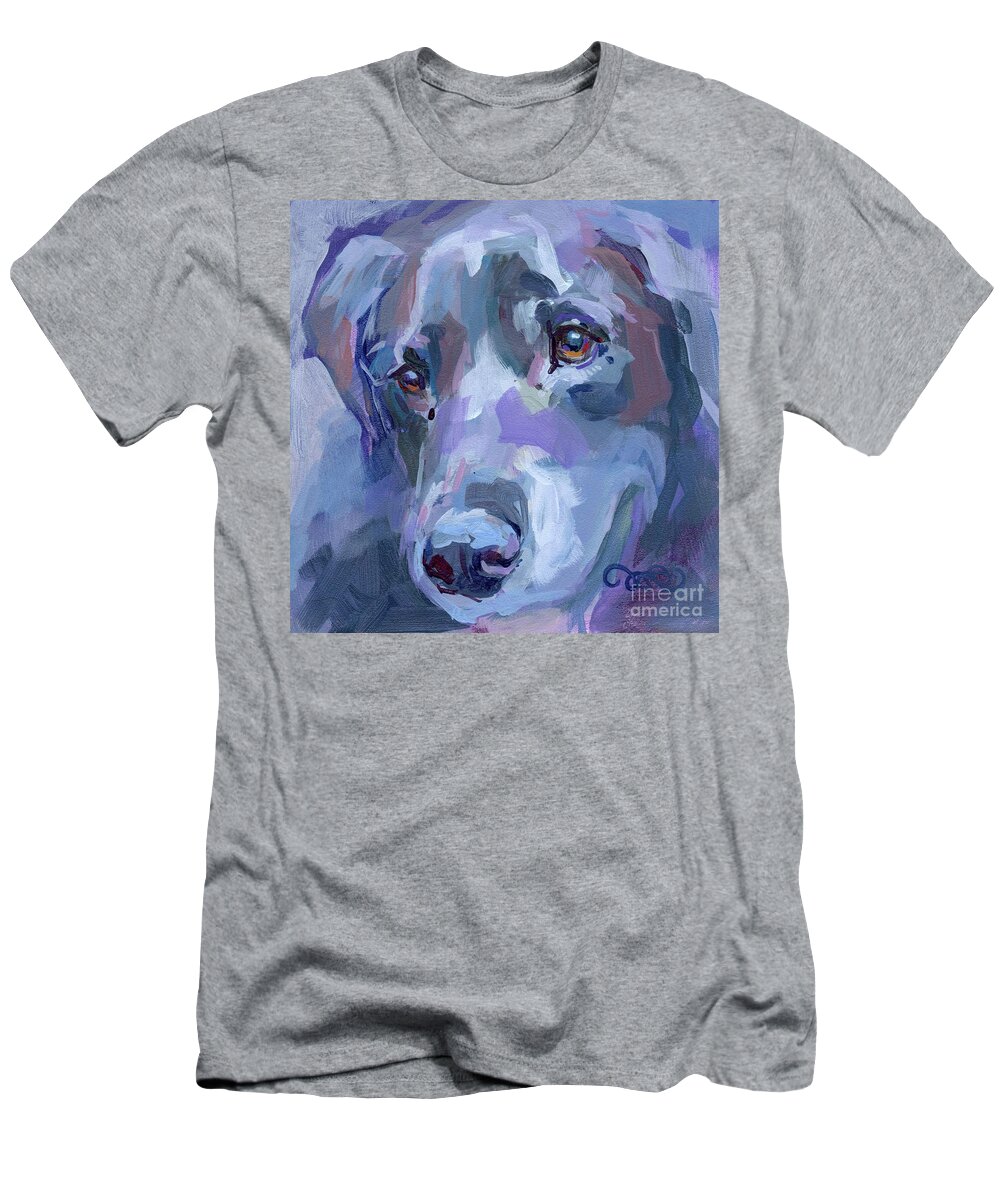 Black Lab T-Shirt featuring the painting Ike #1 by Kimberly Santini