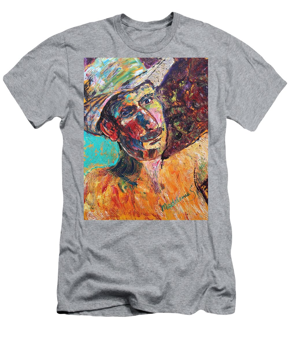 Portrait T-Shirt featuring the painting Man in the sun by Madeleine Shulman