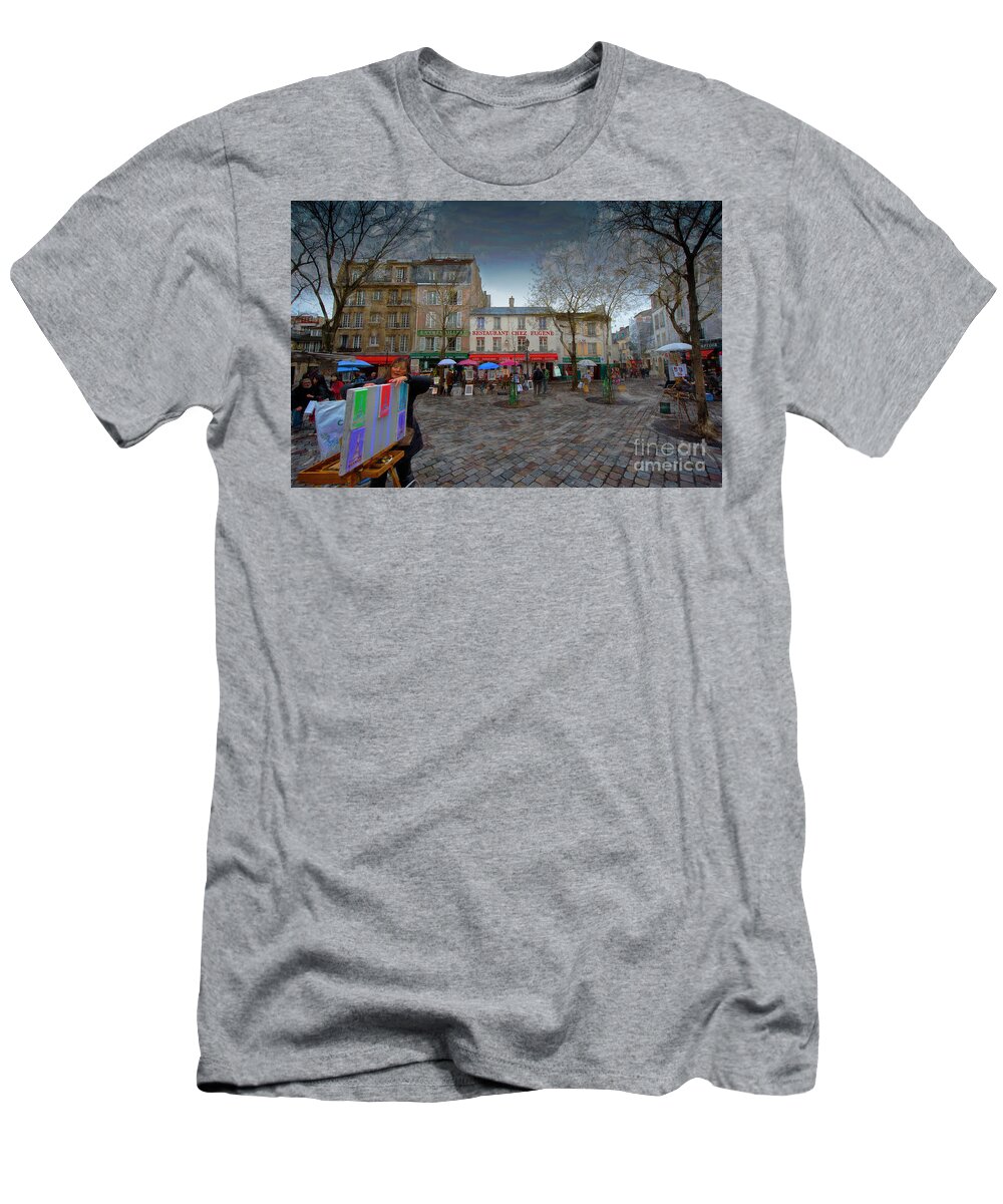 Paris T-Shirt featuring the photograph Place du Tertre Montmartre #1 by Jack Torcello