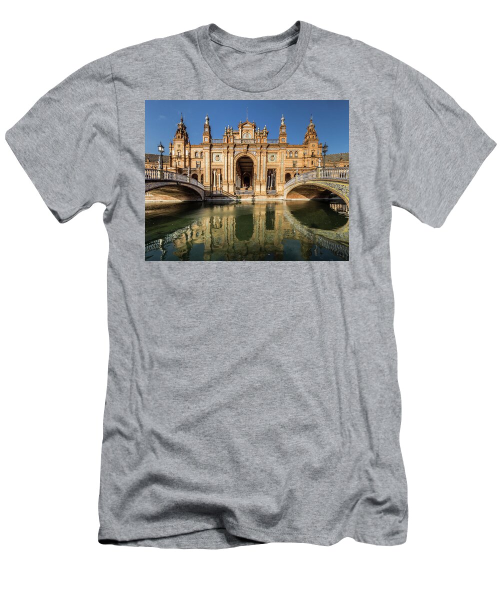 Andalucia T-Shirt featuring the photograph Plaza De Espana #2 by Usha Peddamatham