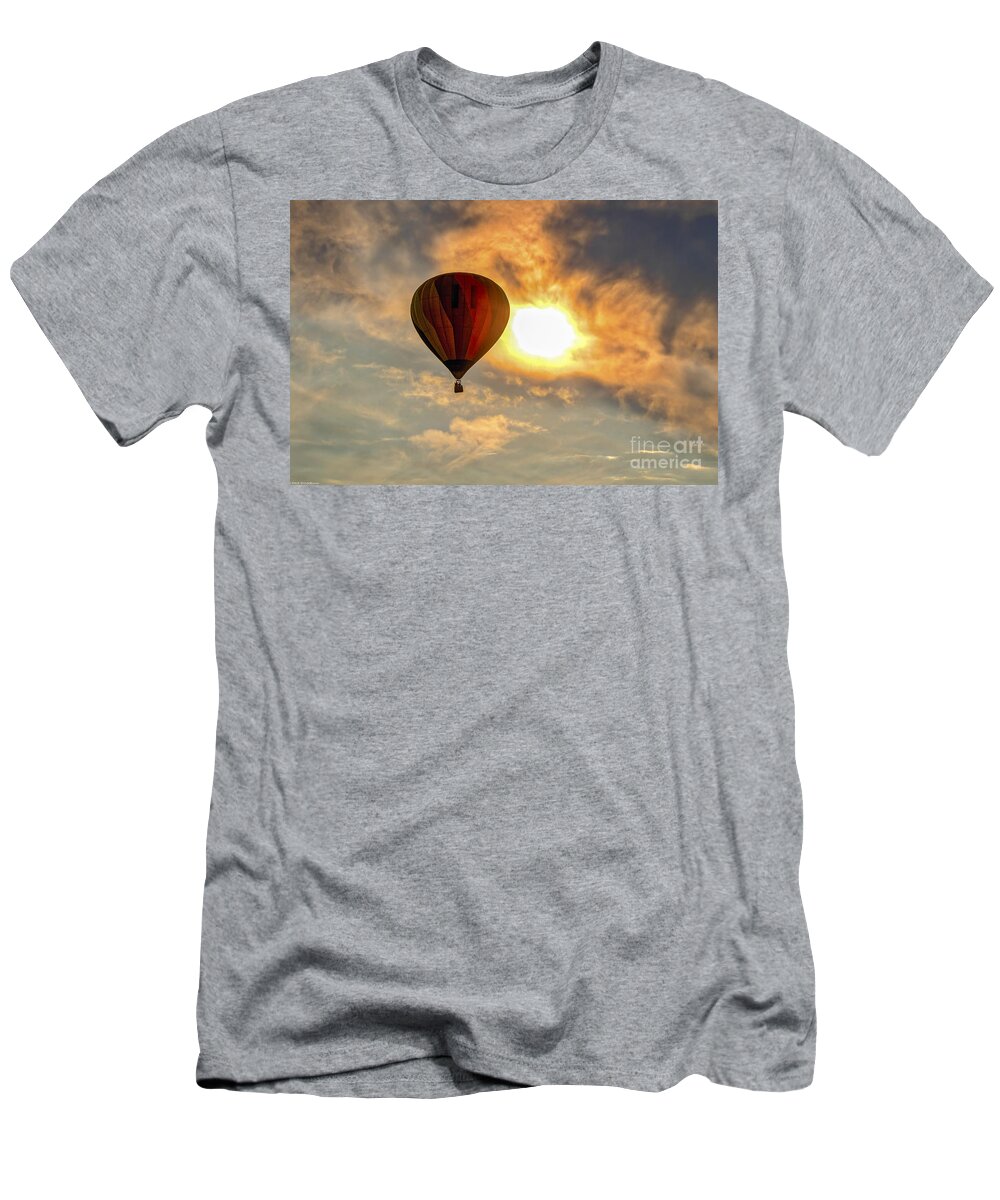 Hot Air T-Shirt featuring the photograph Sunrise Flight #1 by Mitch Shindelbower