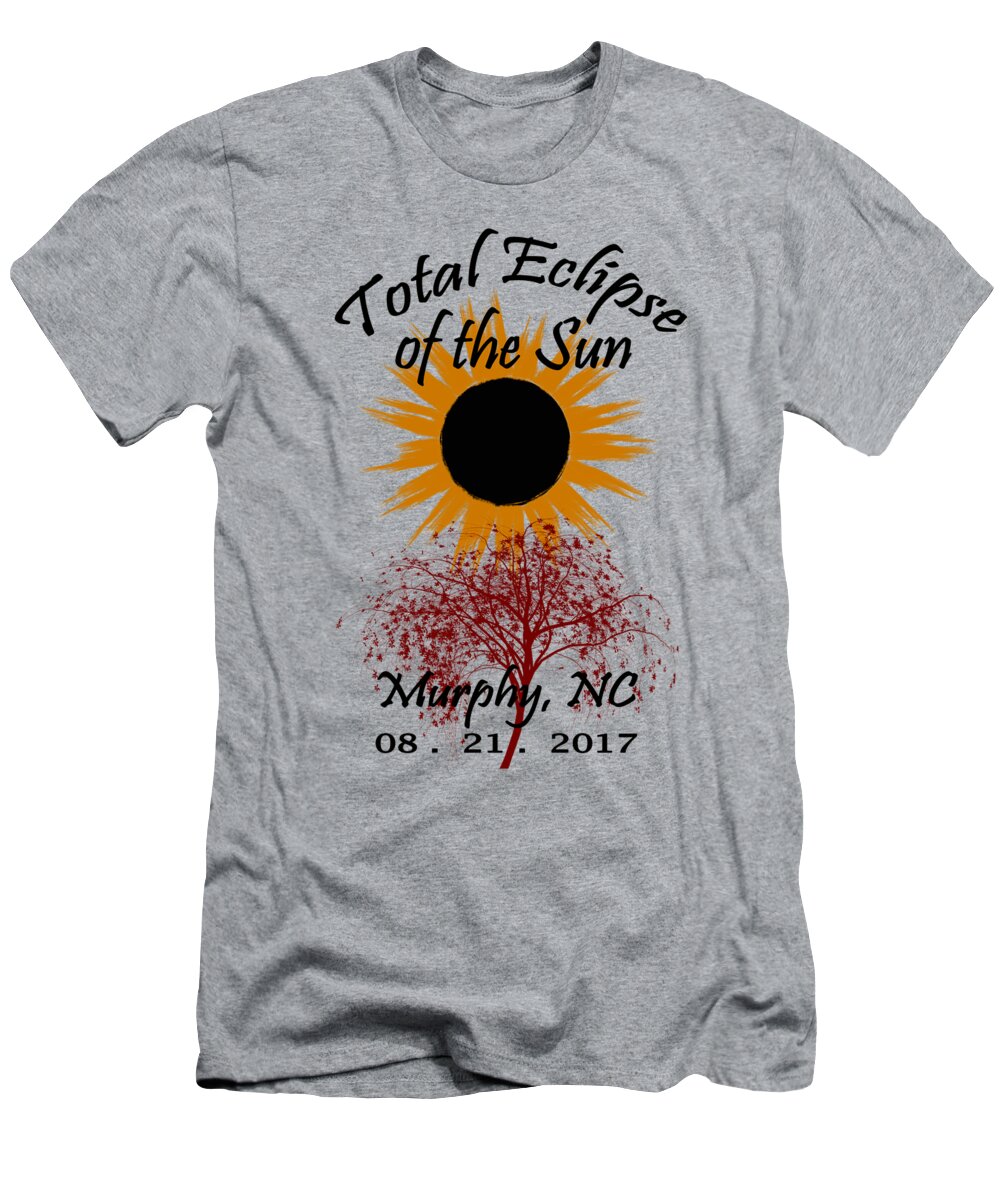 Total T-Shirt featuring the digital art Total Eclipse T-shirt Art Murphy NC by Debra and Dave Vanderlaan