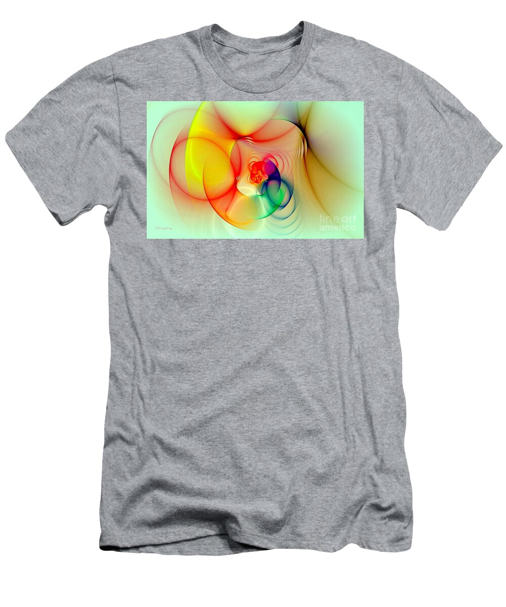 Home T-Shirt featuring the digital art Twisted Rings Inverted by Greg Moores