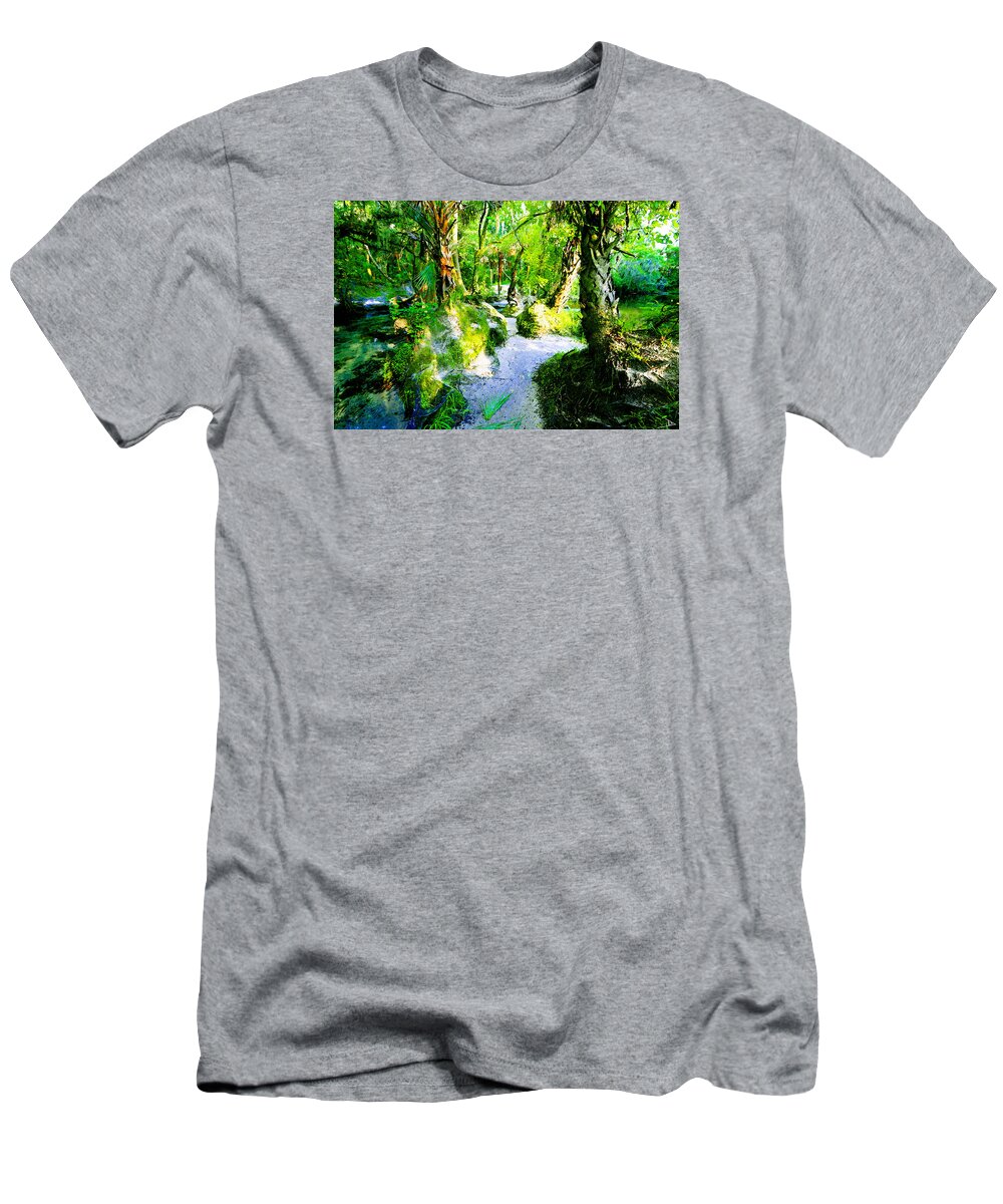Wild Florida T-Shirt featuring the painting Wild Prehistoric Florida by David Lee Thompson
