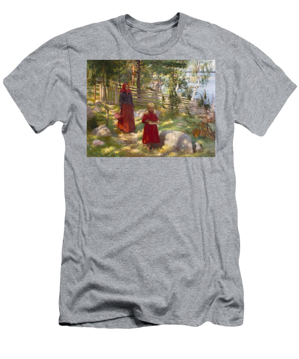 Albert Edelfelt T-Shirt featuring the painting Wild Strawberries by Albert Edelfelt