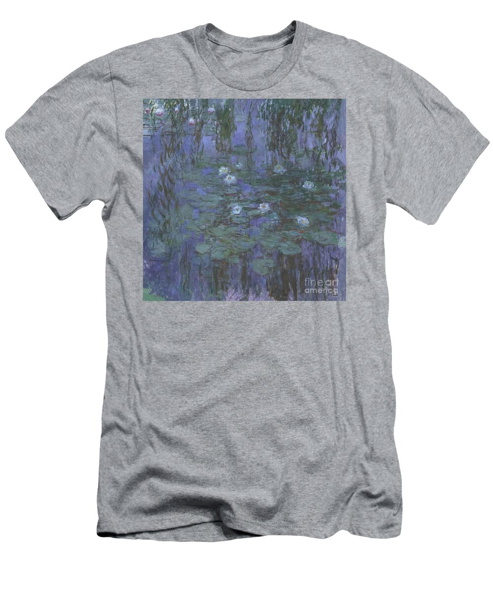 Water Lilies T-Shirt featuring the painting Water Lilies by Monet by Claude Monet