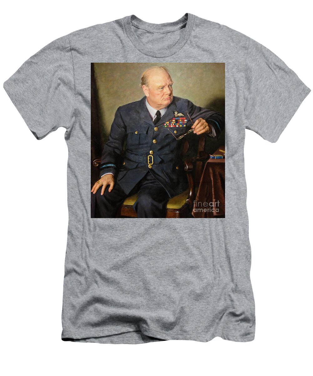 1946 T-Shirt featuring the painting Winston Churchill #16 by Granger