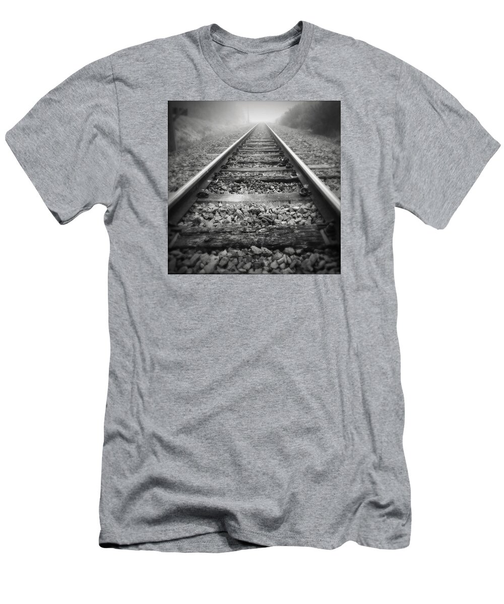 Lines T-Shirt featuring the photograph Railway tracks #17 by Les Cunliffe