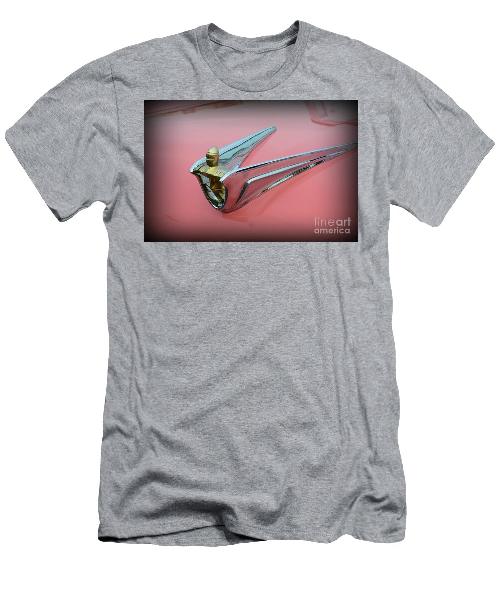Paul Ward T-Shirt featuring the photograph 1956 Lincoln Continental Premiere Hood Ornament by Paul Ward