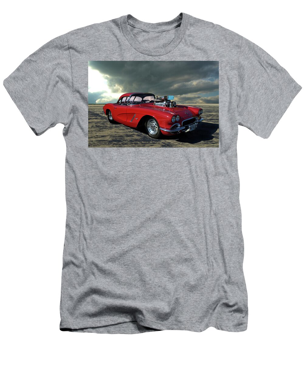 1962 T-Shirt featuring the photograph 1962 Corvette Dragster by Tim McCullough