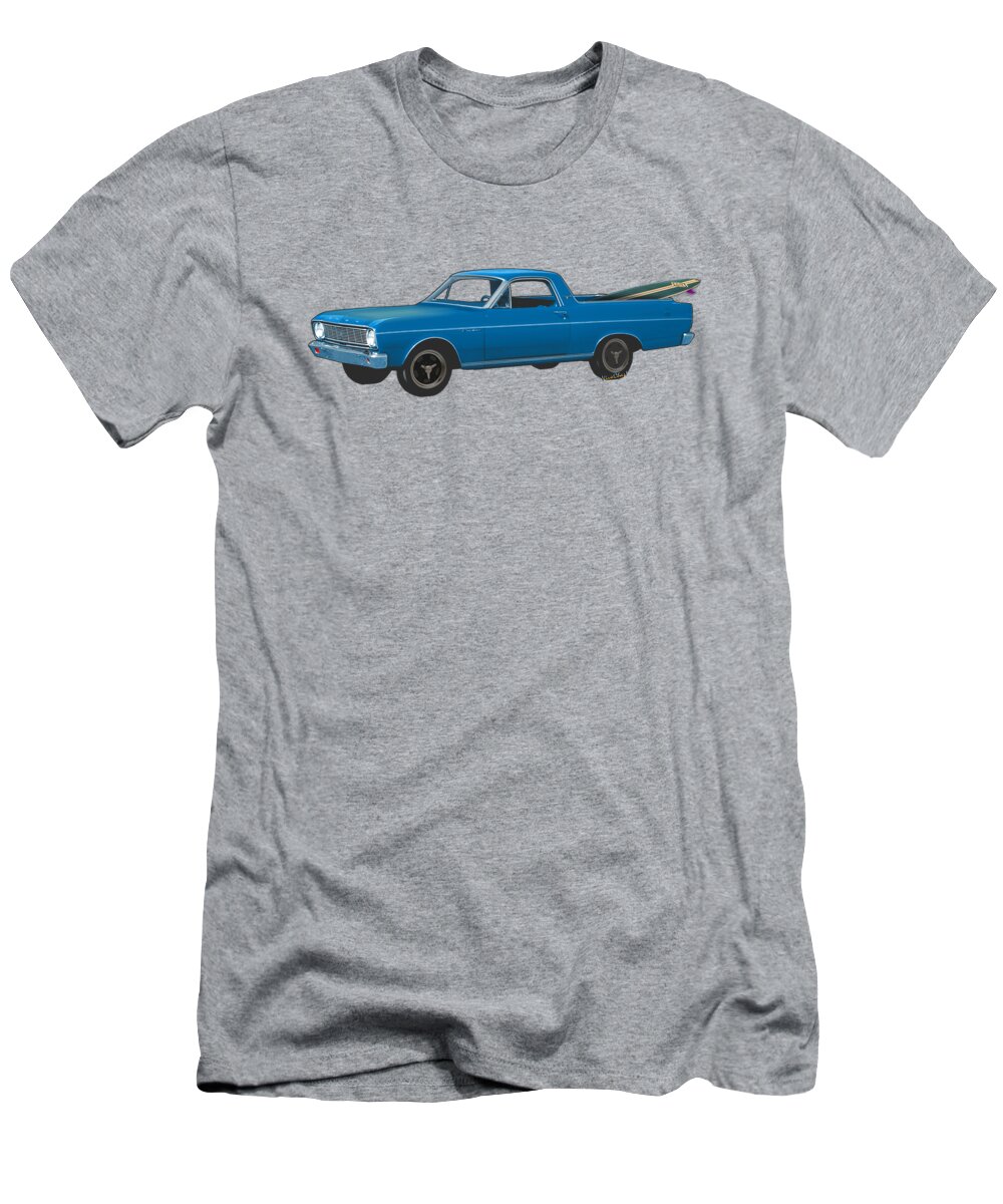 1966 Ford Ranchero T-Shirt featuring the photograph 1966 Ford Ranchero at the Pier by Chas Sinklier