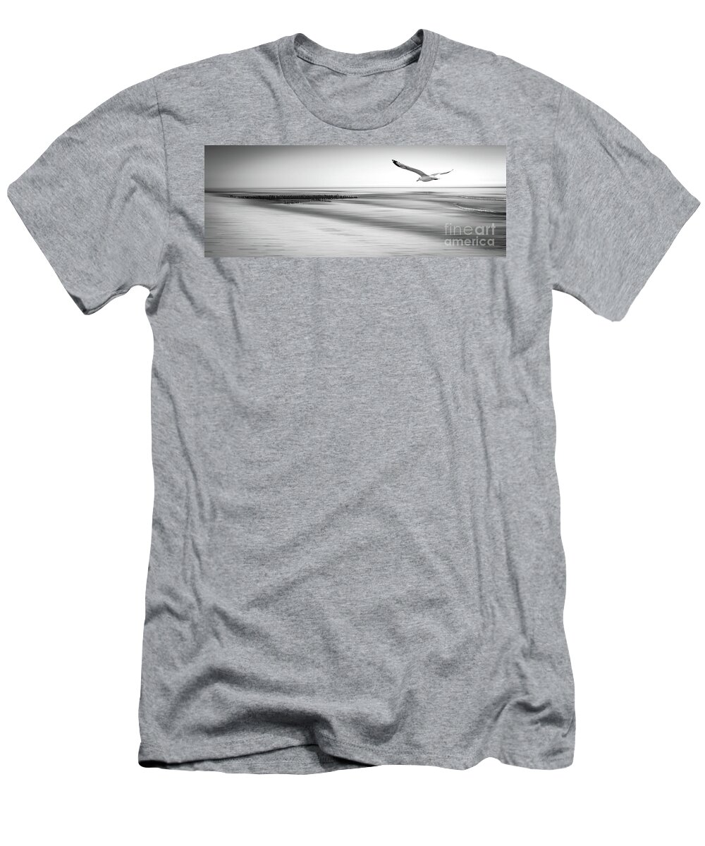 Beach T-Shirt featuring the photograph Desire Light Bw by Hannes Cmarits