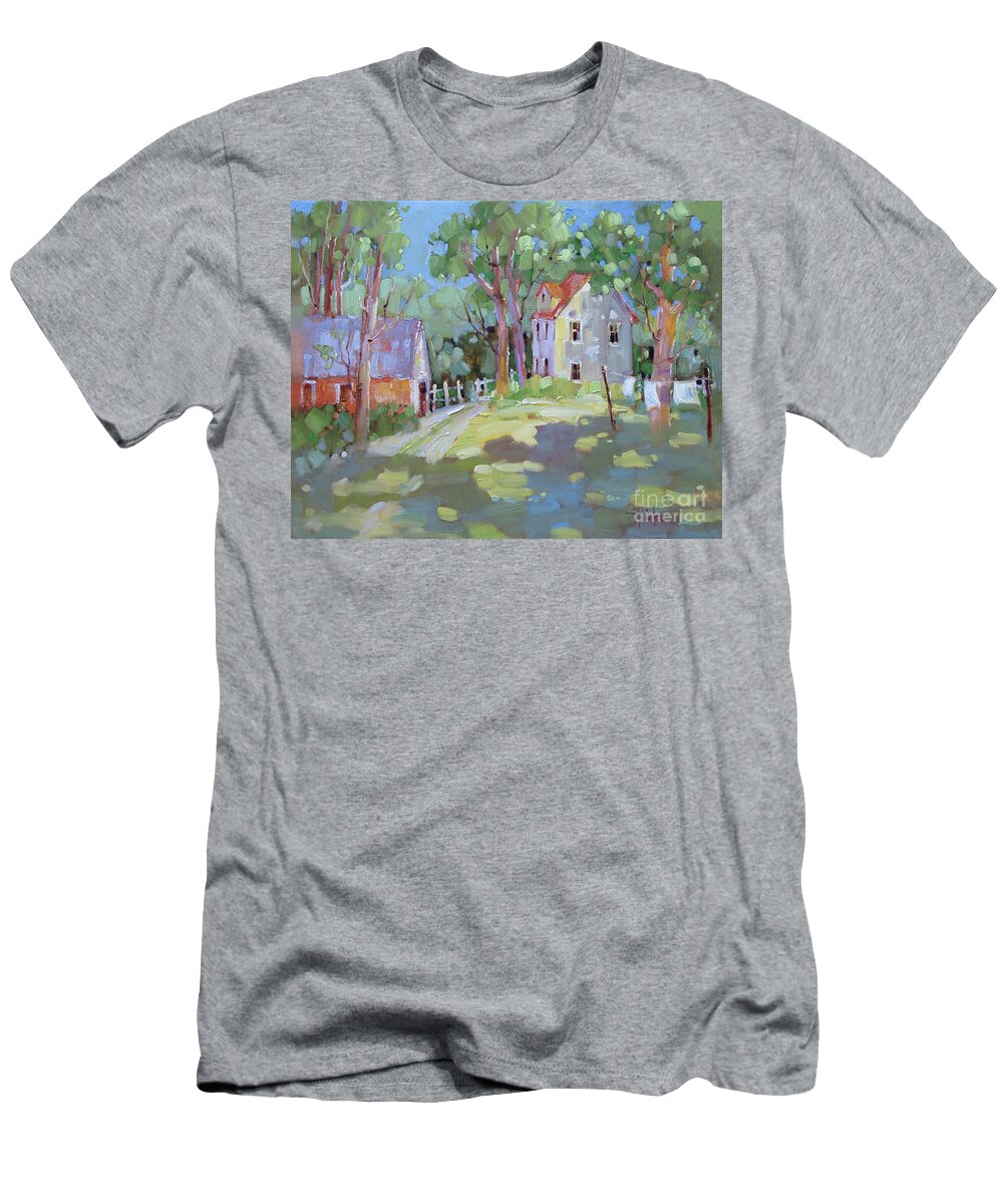Farm T-Shirt featuring the painting Hung Out to Dry #2 by Joyce Hicks
