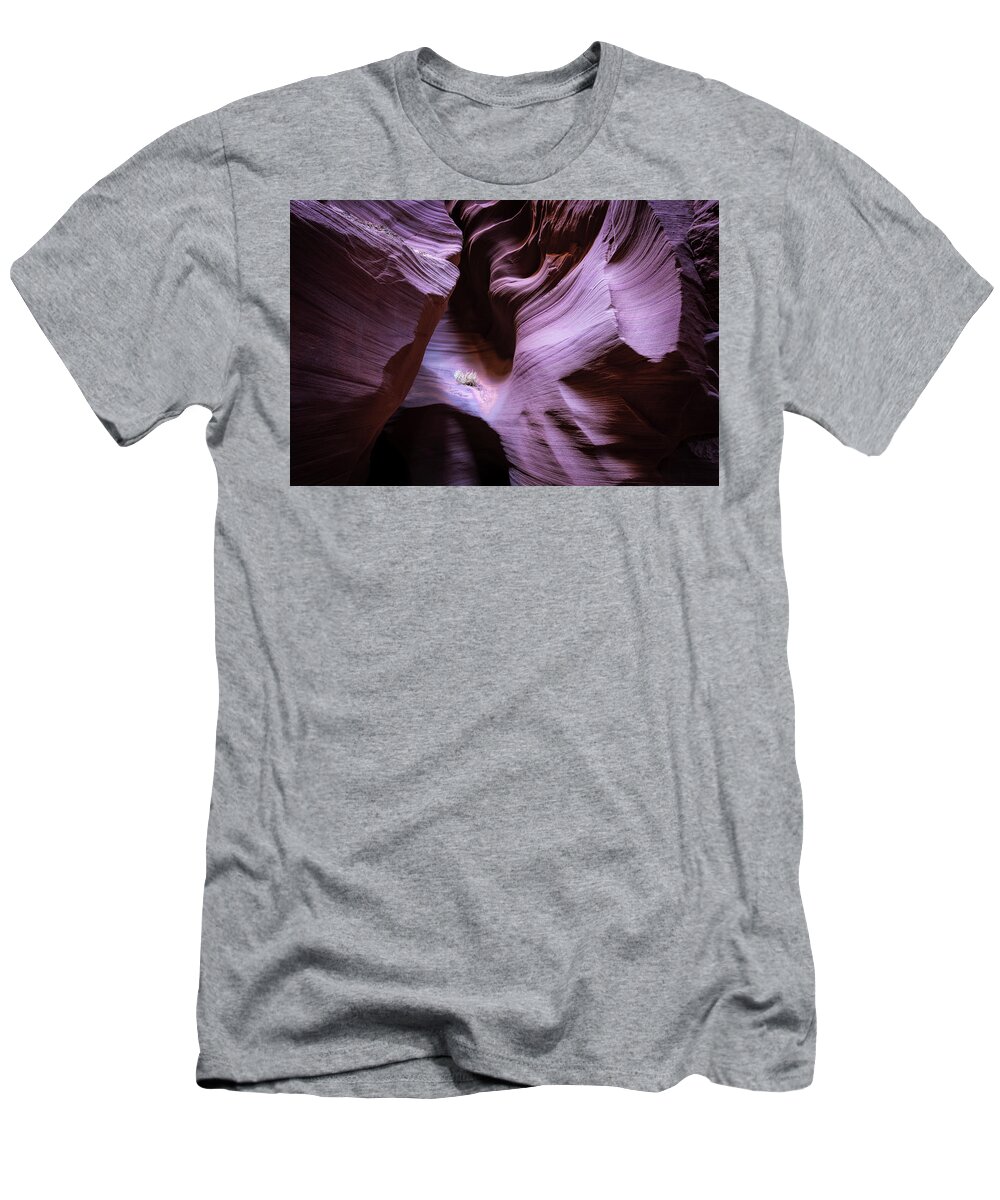 Antelope Canyon T-Shirt featuring the photograph Just the Light #2 by Jon Glaser