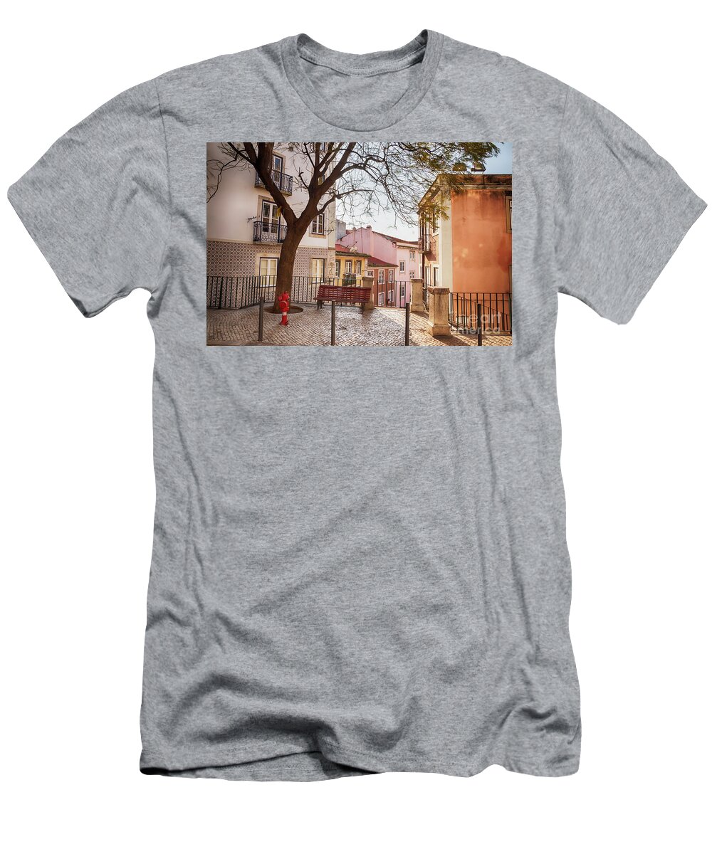 Architecture T-Shirt featuring the photograph Lisbon's city street #2 by Ariadna De Raadt