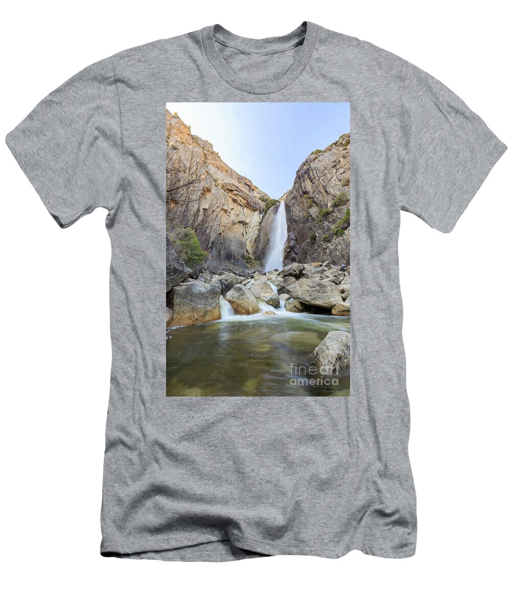 Madera T-Shirt featuring the photograph Lower Yosemite Fall in the famous Yosemite #2 by Chon Kit Leong