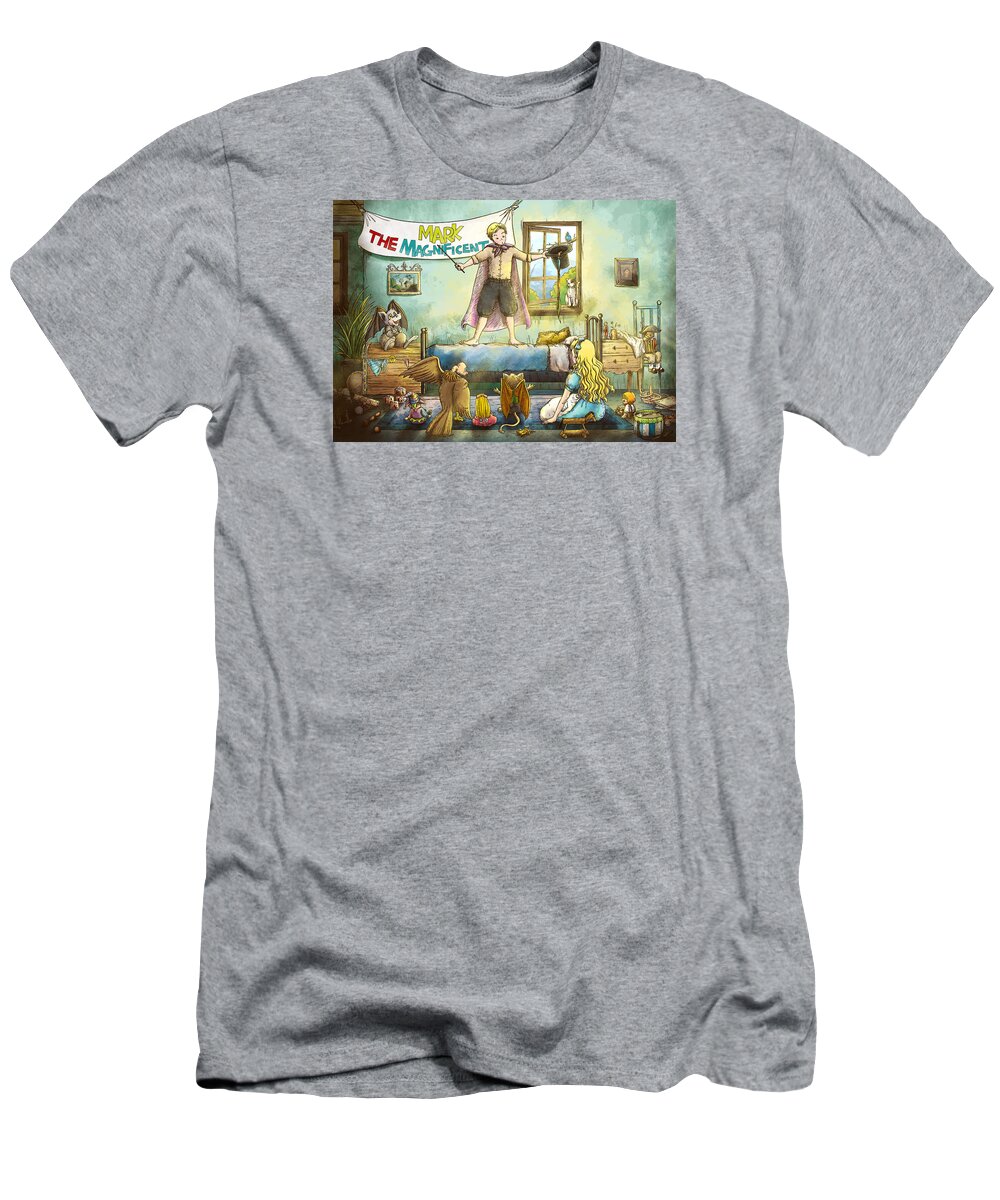  Wild West T-Shirt featuring the painting Mark The Magnificent #1 by Reynold Jay